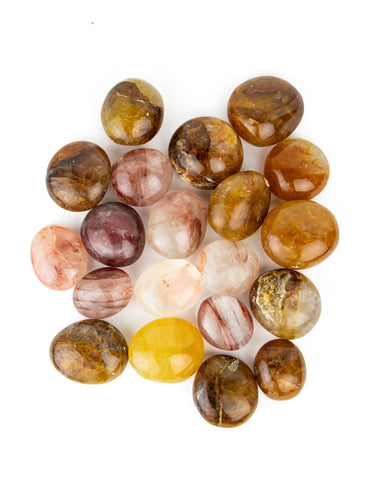 Golden Healer/Fire Quartz Palm Stones - 20 pcs (#225898)