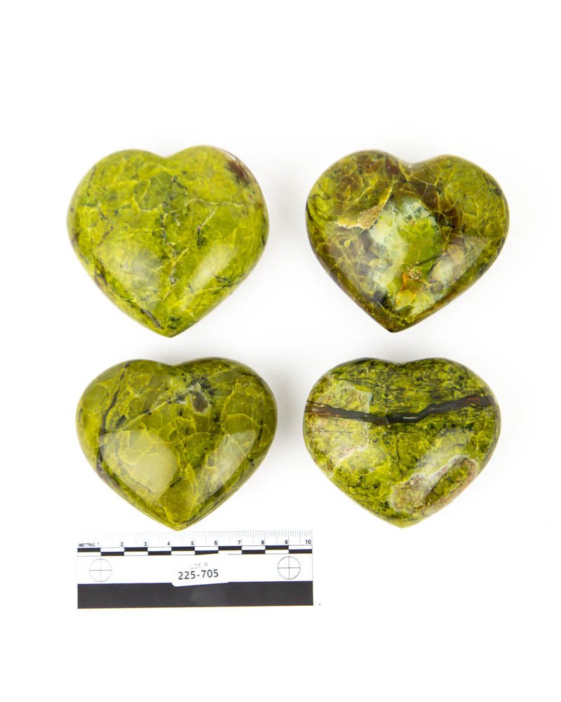 Green Opal Hearts - 4 pcs (#225705)