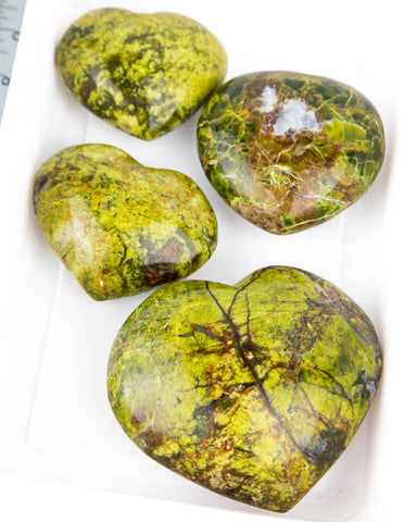 Green Opal Hearts - 4 pcs (#225899)