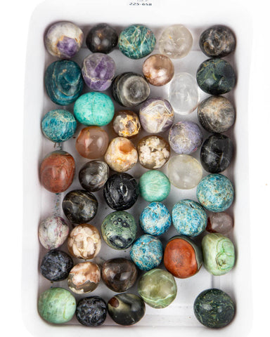 Hand Polished Tumbled Stones - 45 pcs (#225658)