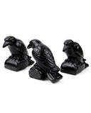 Large Obsidian Raven Carving