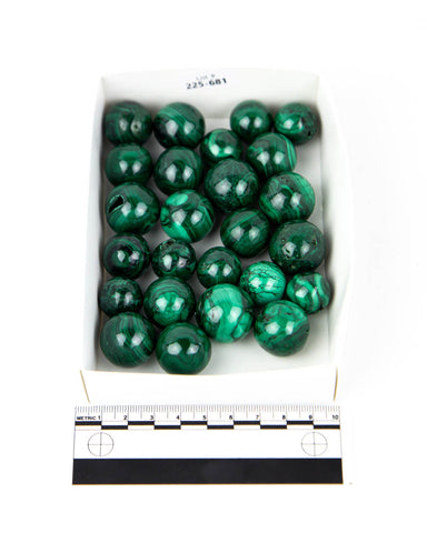 Malachite Mini Spheres - 25 pcs (#225681)