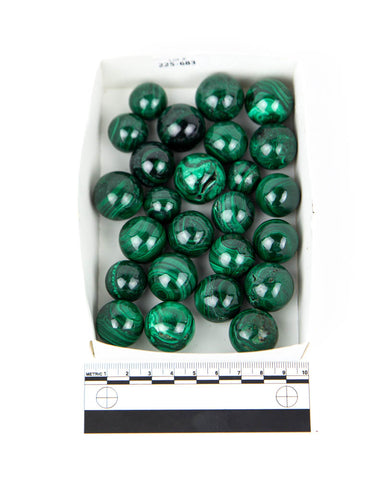 Malachite Mini Spheres - 25 pcs (#225683)