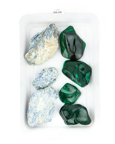 Kyanite and Malachite - 7 pcs (#226210)