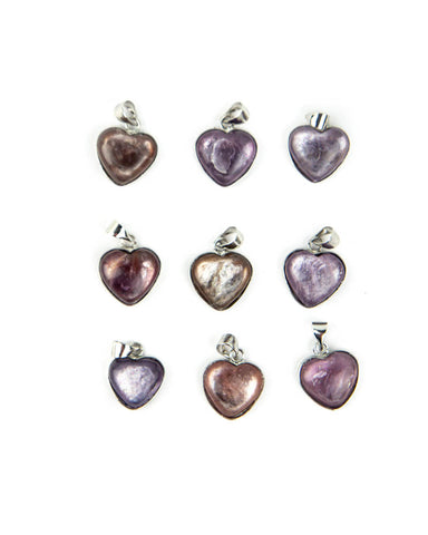 Mica Lepidolite Heart Pendant