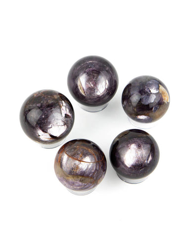 Mica Lepidolite Spheres - 5 pcs (#226037)