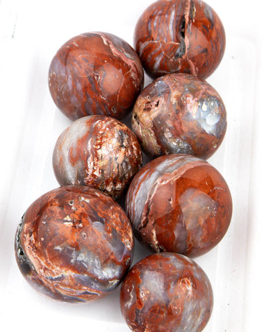 Red Agate Spheres - 7 pcs (#226419)