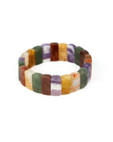 Multi Gemstone Flat Bead Bracelet