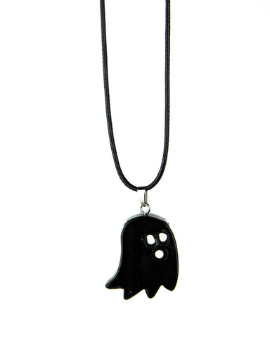 Friendly Ghost Necklace - Obsidian