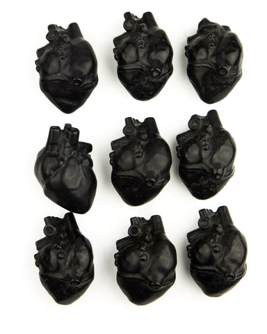 Obsidian Anatomical Heart Carving