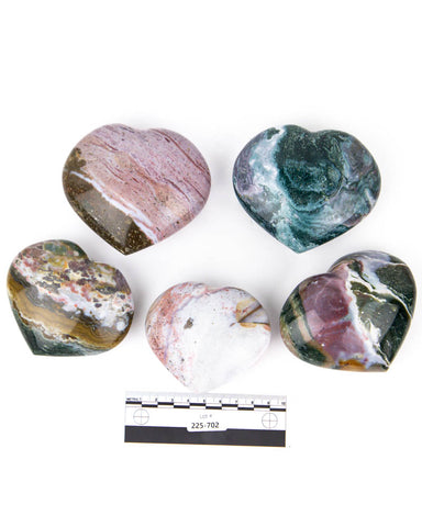 Ocean Jasper Hearts - 5 pcs (#225702)