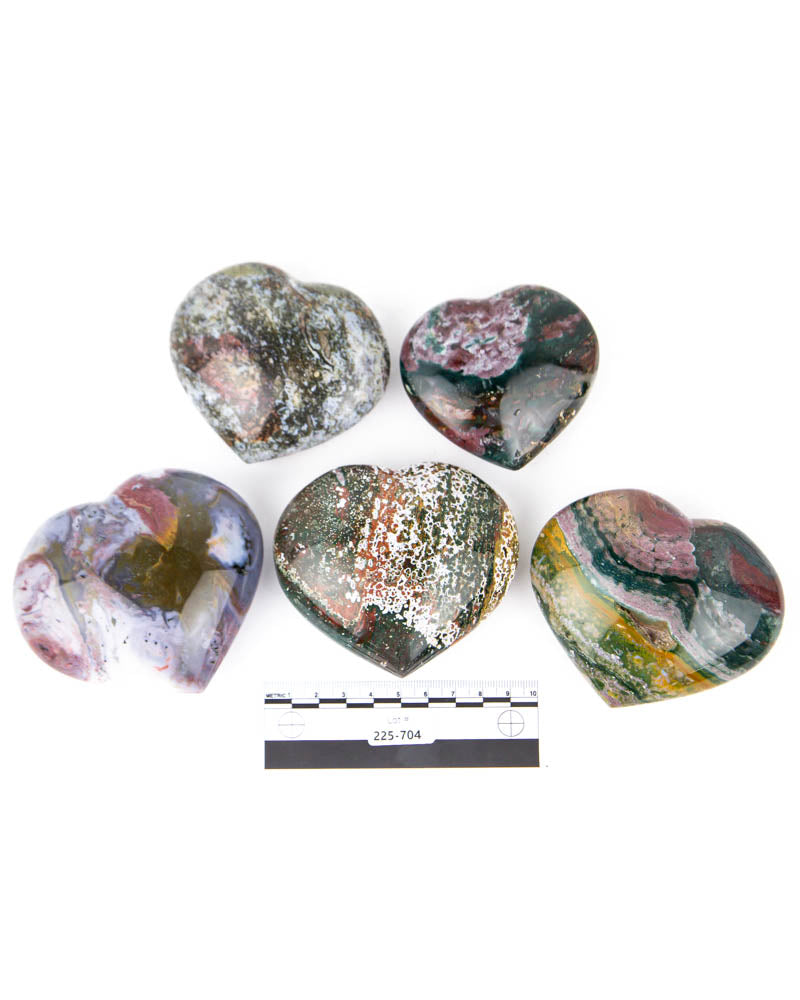 Ocean Jasper Hearts - 5 pcs (#225704)