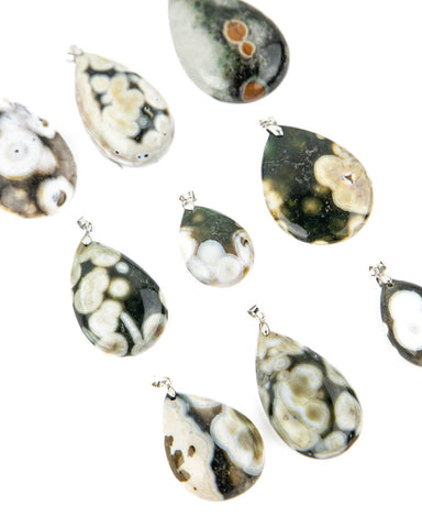 Orbicular Jasper Teardrop Pendant