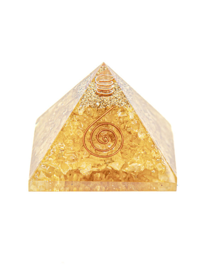 Orgonite Pyramid - Yellow Quartz (Dyed)
