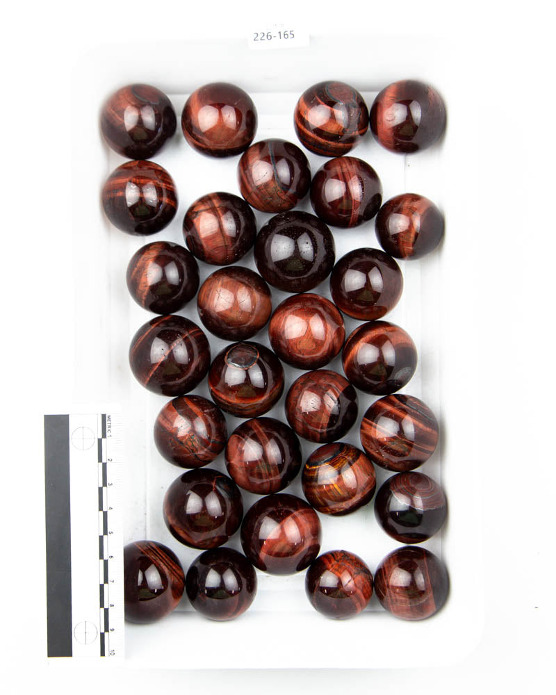 Red Tigers Eye Spheres - 30 pcs (#226165)