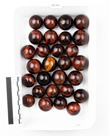 Red Tigers Eye Spheres - 28 pcs (#226167)