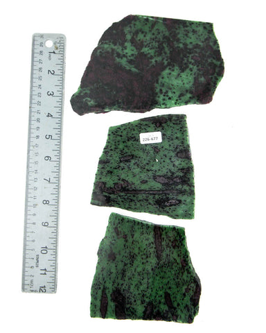 Ruby Zoisite Slices - 3 pcs (#226677)