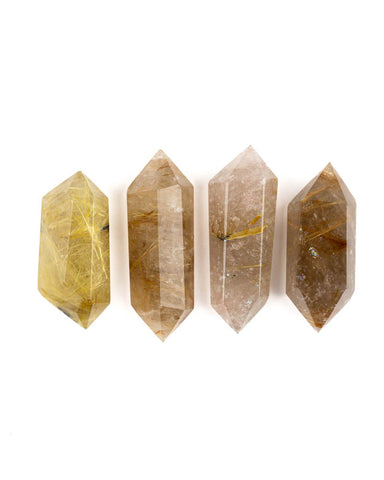 Rutilated Quartz Double-Terminated Points - 4 pcs (#226055)