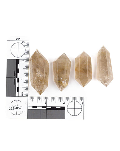 Rutilated Quartz Double-Terminated Points - 4 pcs (#226057)