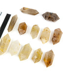 Rutilated Quartz Double Terminated Points - 12 pcs (#225876)