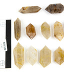 Rutilated Quartz Double Terminated Points - 12 pcs (#225876)