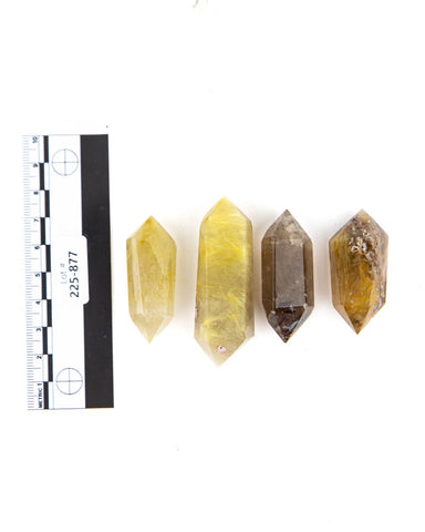 Rutilated Quartz Double Terminated Points - 4 pcs (#225877)