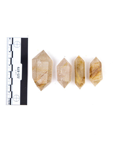 Rutilated Quartz Double Terminated Points - 4 pcs (#225879)