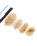 Rutilated Quartz Double Terminated Points - 4 pcs (#225879)