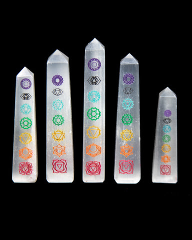 Selenite Chakra Obelisk