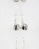 Sterling Silver Earrings - Tourmalinated Quartz