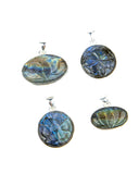 Carved Labradorite Sterling Pendants - 4 pcs (#226588)