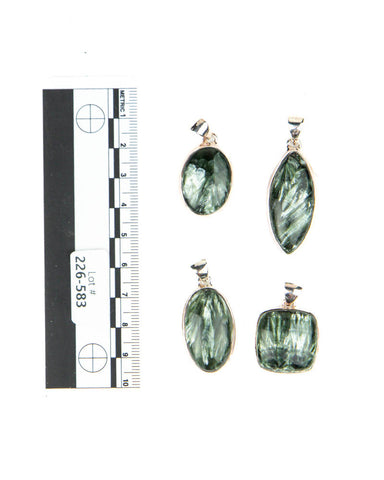 Seraphinite Sterling Pendants - 4 pcs  (#226583)