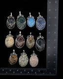Wire Wrapped Oval Pendant (Assorted)