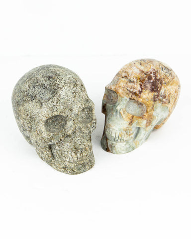 Assorted Large Skull Carvings - 2 pcs / 4.89 lb (#225609)