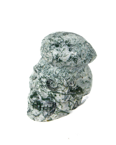 Skull w/ Heart - Moss Agate - 2.63 lb (#225490)