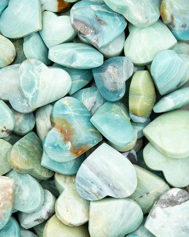 Sky Blue Quartz Hearts - 1 lb lot