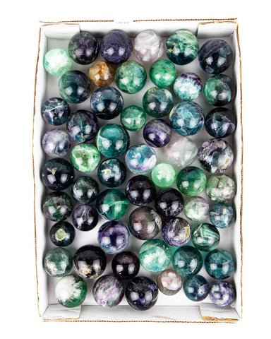 Small Fluorite Spheres  - 56 pcs (#226127)