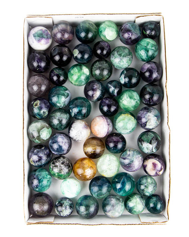 Small Fluorite Spheres  - 53 pcs (#226128)