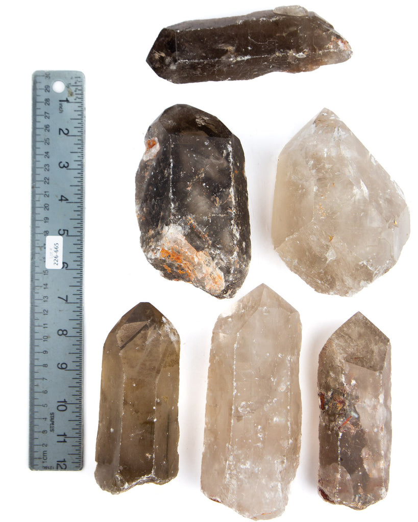 Smoky Quartz Points - 6 pcs (#226665)