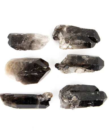 Smoky Quartz Points - 5 pcs / 4.9 lb (#225583)