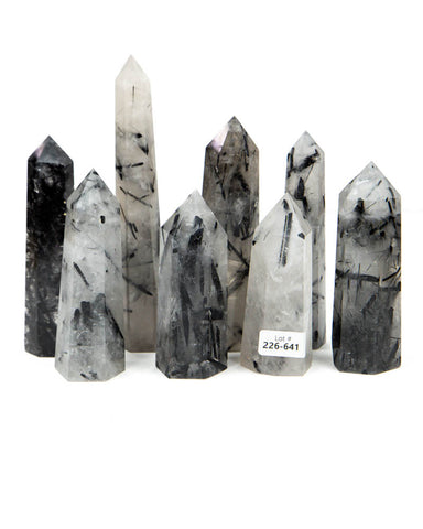 Tourmaline Quartz Polished Points - 8 pcs (#226641)