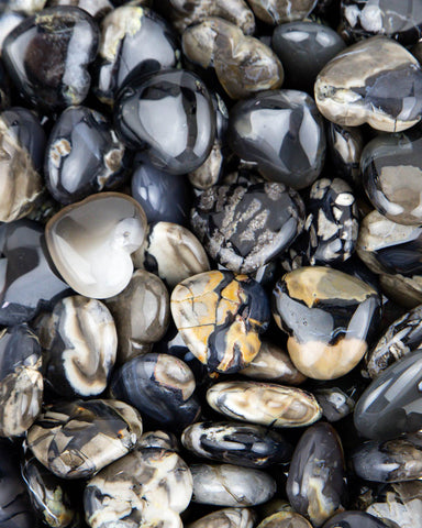 Volcano Agate Hearts