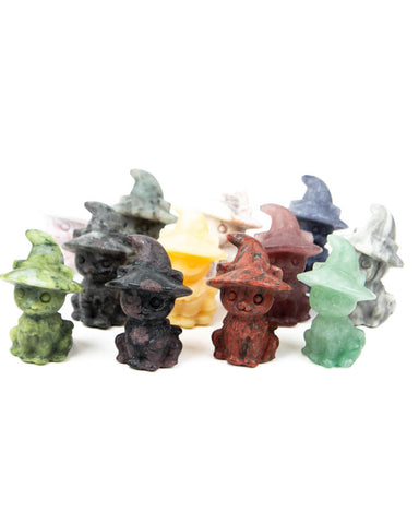 WItch Hat Cat Carving - Assorted