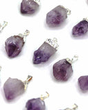 Electroplated Amethyst Point Pendant