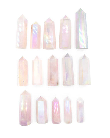 Aqua Aura Rose Quartz Polished Point