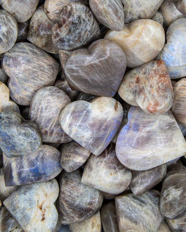 Belomorite Moonstone Hearts