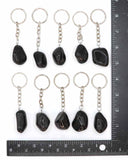 Tumbled Obsidian Keychain