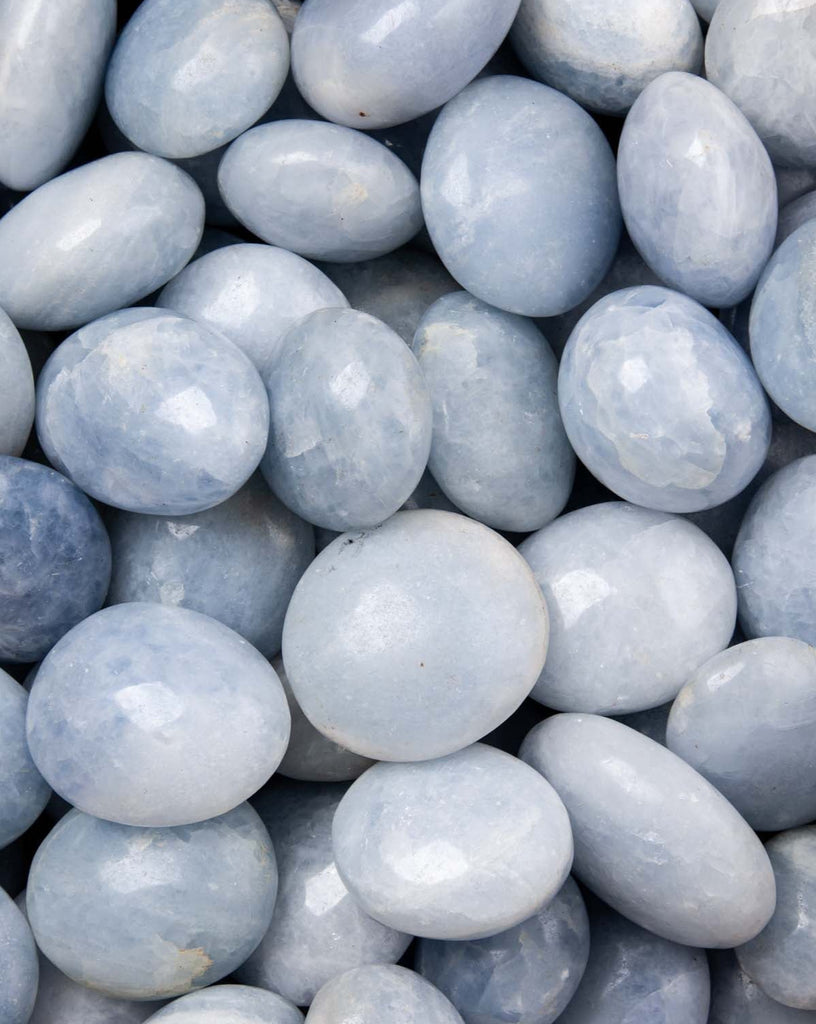 Blue Calcite Palm Stones