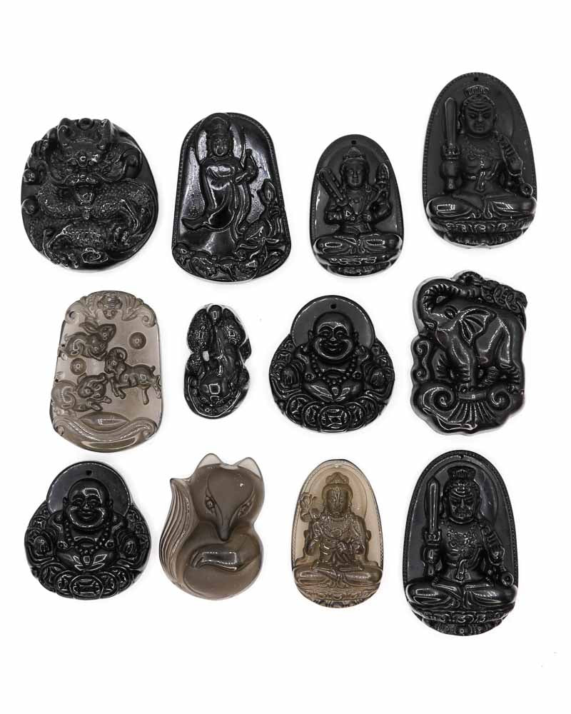 Obsidian Carving Pendants