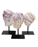 Pink Tourmaline in Matrix on Metal Base